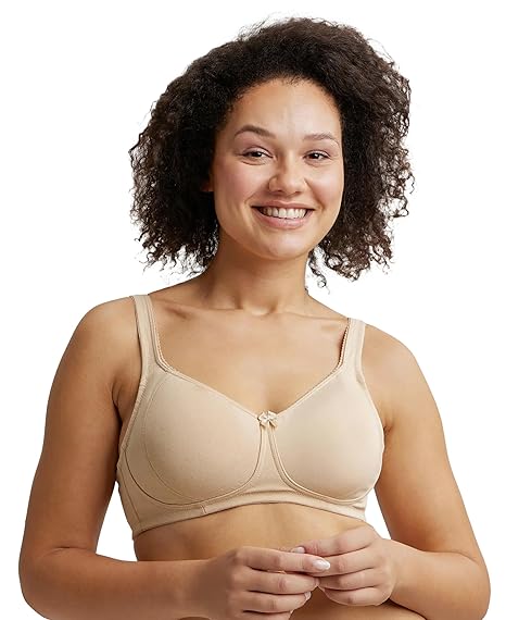 Jockey ES24 Plus Size Wirefree Cotton Bra – Full Coverage with Plush Lined Cups